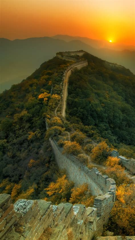 Wallpaper Great Wall Of China Travel Tourism Sunset Travel 5860