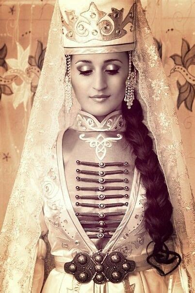 a beautiful bride in karachay traditional wear ♡ this is from karachay cherkessia north