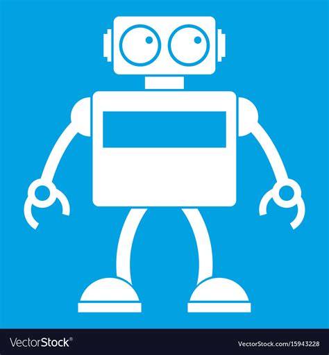 Android Robot Icon White Royalty Free Vector Image