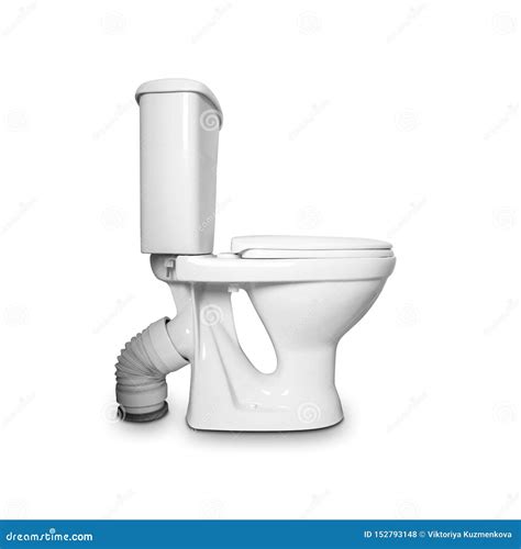 White Ceramic Toilet Side View Close Up Stock Photo Image Of
