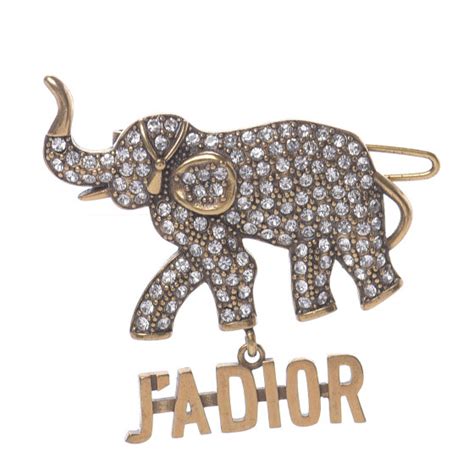 Christian Dior Crystal Elephant Jadior Barrette 645501 Fashionphile