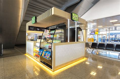 Hot Selling Kiosk Food Stalls Airport Shop With Tiled Surface
