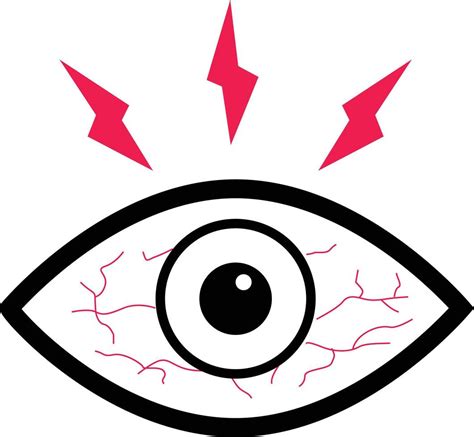 Eye Sore Icon On White Background Eye Pain Sign Eye Disease Symbol