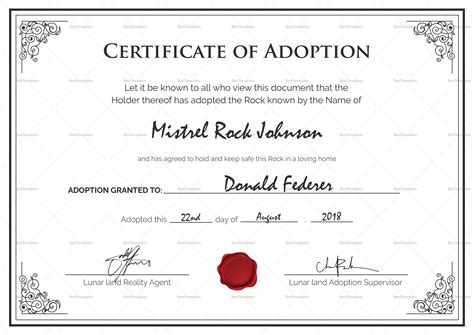 Fill, sign and send anytime, anywhere, from any device with pdffiller. Fake Adoption Certificate Free Printable | Free Printable