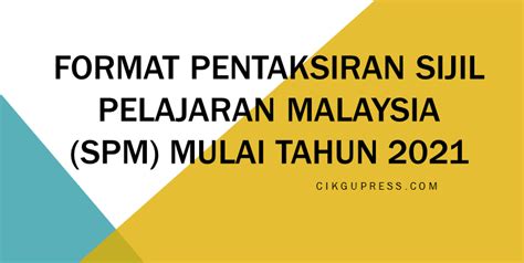 Majlis peperiksaan malaysia portal rasmi sistem online. Format Pentaksiran Sijil Pelajaran Malaysia (SPM) Mulai ...