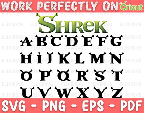 Shrek Font Svg Shrek Alphabet Shrek Letters Shrek Vector Etsy Images