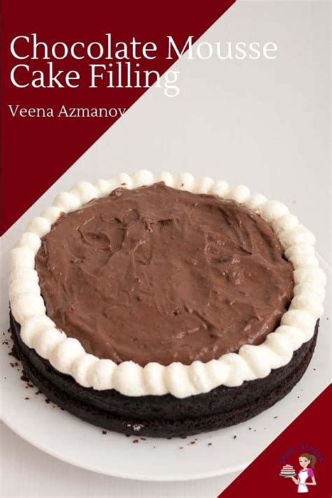 Chocolate ganache is a 2 ingredient recipe with virtually endless uses. The BEST Chocolate Mousse Cake Filling - Veena Azmanov