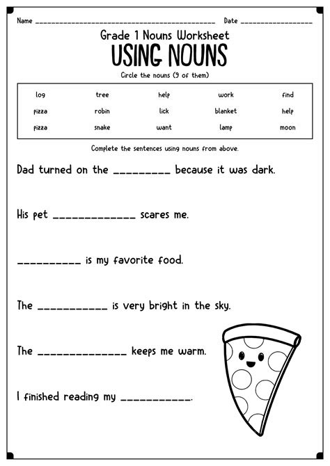Free Printable Noun Worksheets For Kindergarten Printable Templates