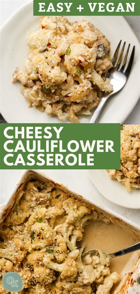 Vegan Cheesy Cauliflower Casserole Gratin Okonomi Kitchen Recipe