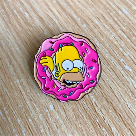 Homer Simpson Binnen Donut The Simpsons Emaille Broche Pin Etsy