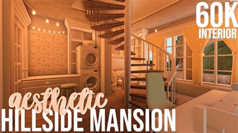 Bloxburg Aesthetic Hillside Mansion Part 2 Interior Youtube