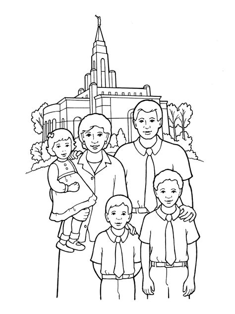 Coloring page living the word of wisdom shows respect for my body. Family at the temple | Family coloring pages, Bee coloring ...