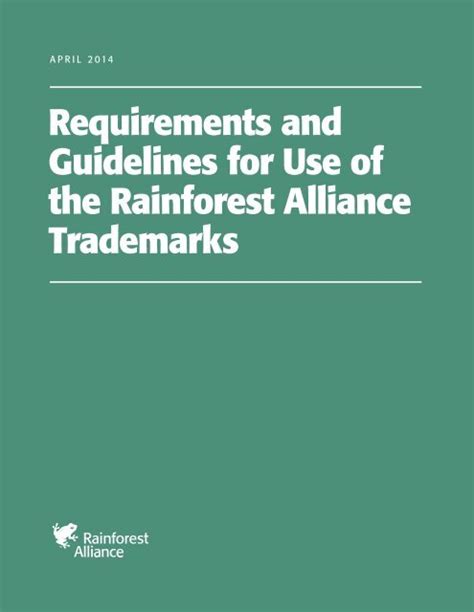 Use Of Seal Guidelines Rainforest Alliance