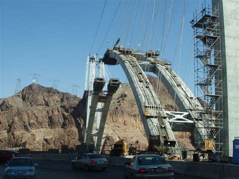 Driving Across The Old Hoover Dam Bridge While Viewing The New