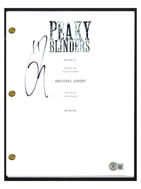 tom hardy signed autographed peaky blinders series 2 pilot script beckett coa autographia