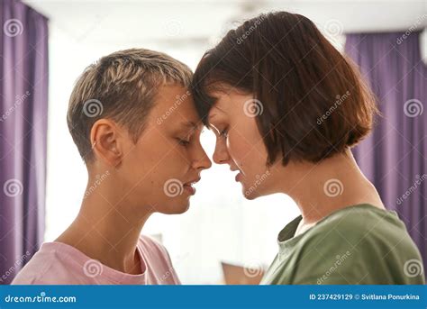 Profile Of Girls Touch Each Other Face To Face Stock Image Image Of Lesbians Spacious 237429129