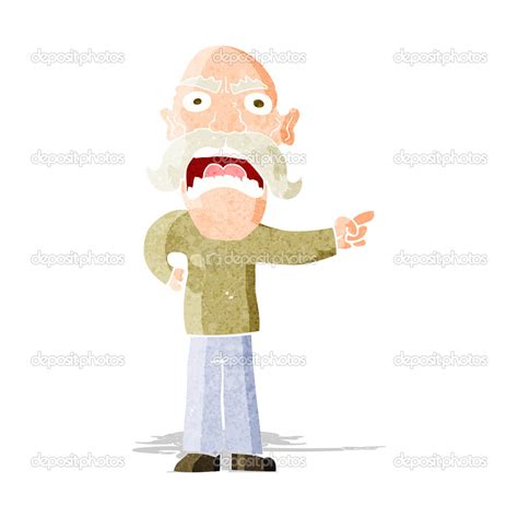 Cartoon Angry Old Man Stock Vector Image By ©lineartestpilot 50486843