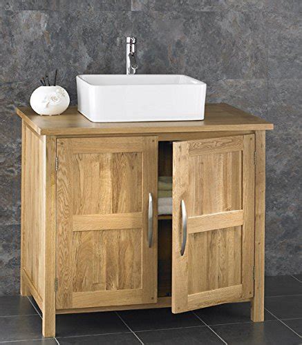 Clickbasin 90cm Wide Double Door Solid Oak Ohio Vanity Cabinet Basin