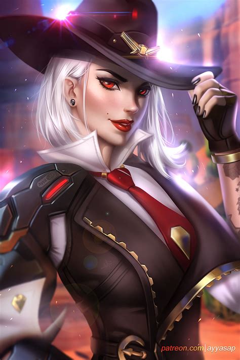 Overwatch Ashe Overwatch Red Eyes Cowboys Blonde Ayyasap 1080p