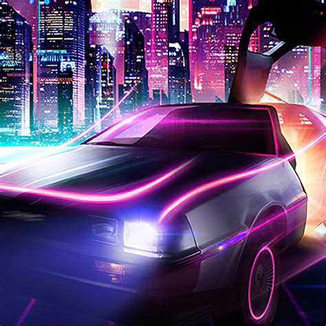 2048x2048 Delorean Back To 80s Ipad Air Hd 4k Wallpapers Images