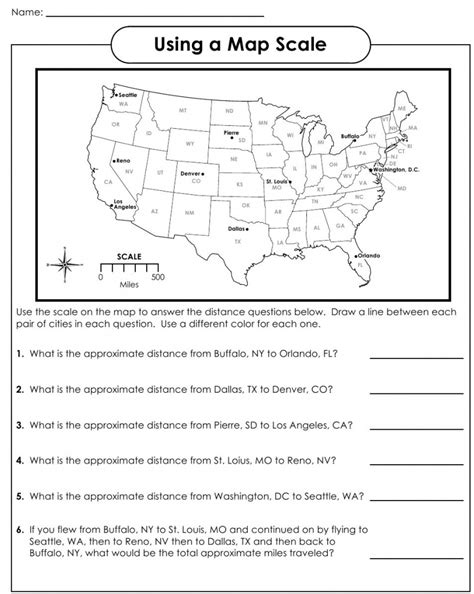 Using A Map Scale Worksheet
