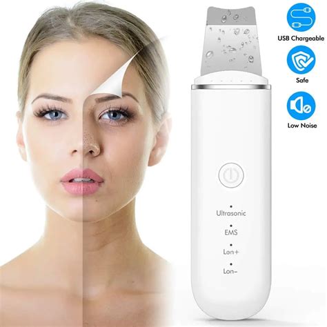 new ultrasonic ion face cleansing skin scrubber peeling shovel ems facial pore cleaner nu face