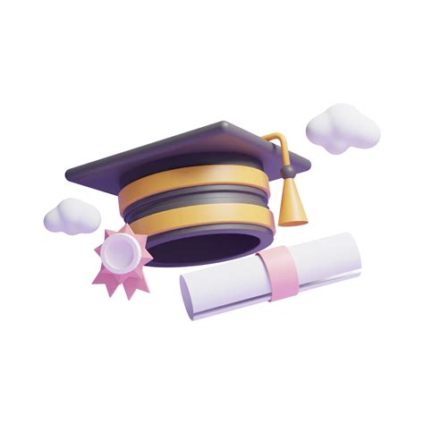 3d Abschluss Der Universitätshutmütze Oder Diplom Abschlusshut 3d