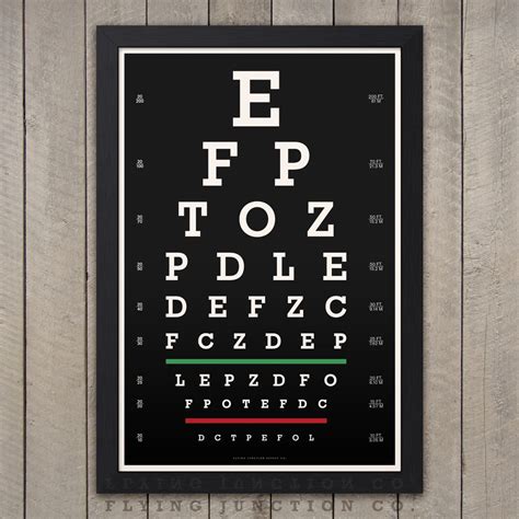 Classic Snellen Vintage Look Eye Chart This Print Is Our Rendition Of