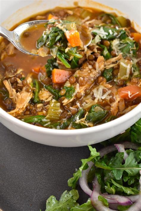 This is actually an adaptation of the chinese spinach and tofu soup as bob could not 'stomach' just the tofu and spinach; Chicken, Lentil, and Spinach Soup Recipe - 1 Point ...