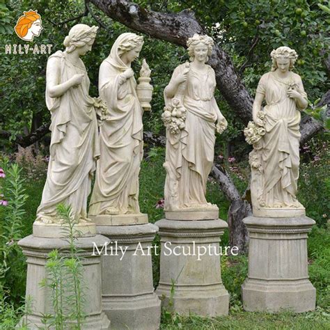 Natural Stone Female Four Season Goddess Marble Statue Sculptures
