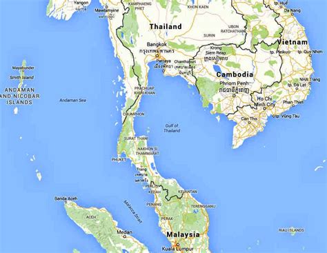 Map Of The Gulf Of Thailand Asia Map