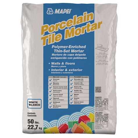 Mapei Porcelain White Thinset Tile Mortar 50 Lb In The Mortar