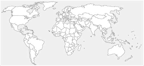 Mapa Mundi Mudo Politico Para Imprimir