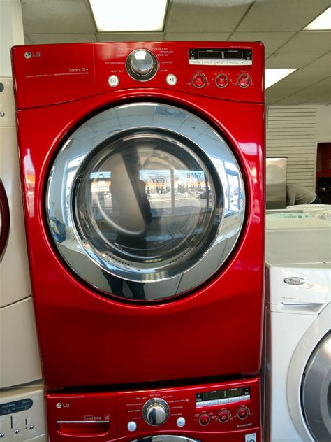 My stacked unit was manufactured that way, and both the washer and the dryer are extra large capacity, so when i need to wash large loads it is no problem. LG stackable washer dryer - red - PG Used Appliances