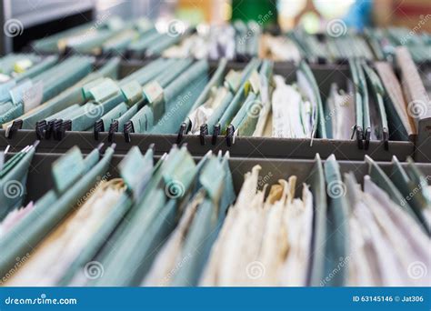 Close Up File Folders In A Filing Cabinet Stock Photo Image Of Cover