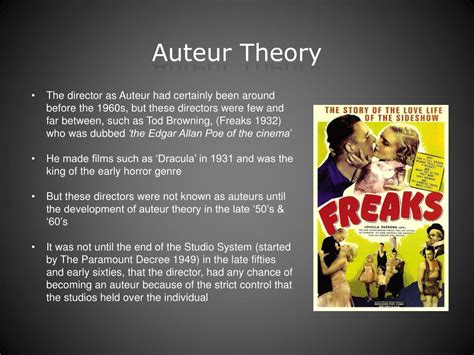 Ppt Auteur Theory Powerpoint Presentation Free Download Id6509754