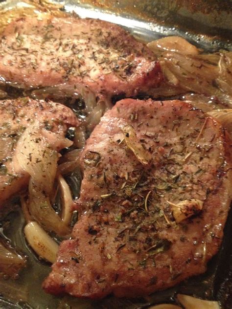 Put on skewers with veggies of choice, and turn. Boneless Center Cut Pork Loin Chops Recipe : Boneless Pork Chops Lombardy Style - The Midnight ...
