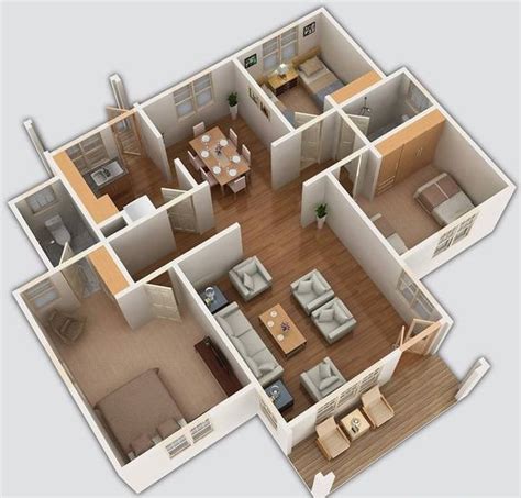 Desain rumah ukuran 6x12 dengan 3 kamar. Denah Rumah Minimalis 3 Kamar Tidur | Blog QHOMEMART