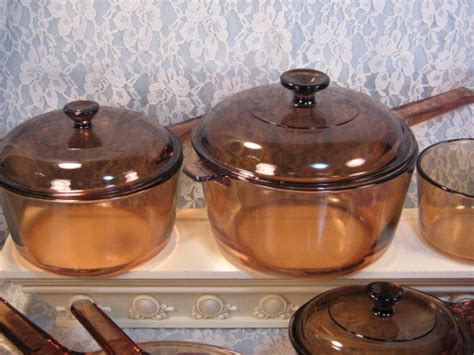 Saucepans Pyrex Cookware Skillet Vintage Corning Visions Visionware Glass Cookware Mid Century