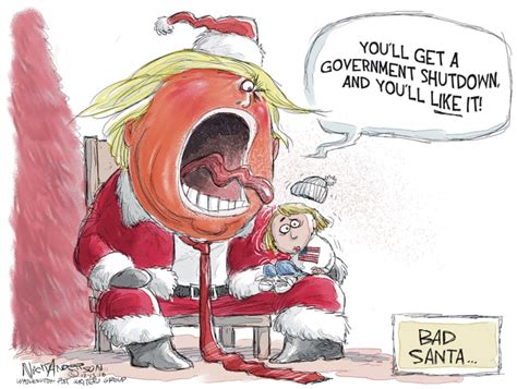 Trump Says He’d Be ‘proud’ Of A Government Shutdown This Christmas Cartoons Are Taking Him To
