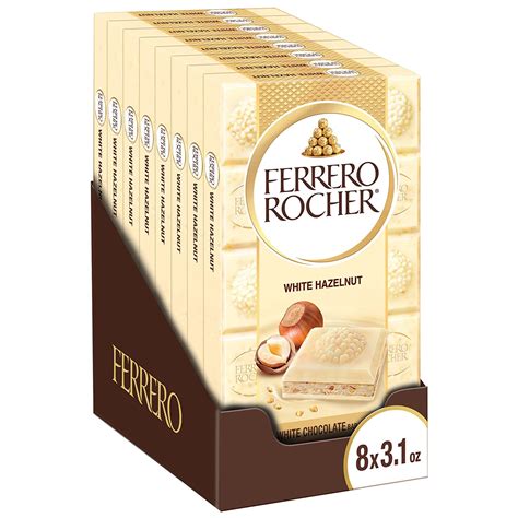 Amazon Com Ferrero Rocher Premium Chocolate Bars Pack White Chocolate Hazelnut Luxury