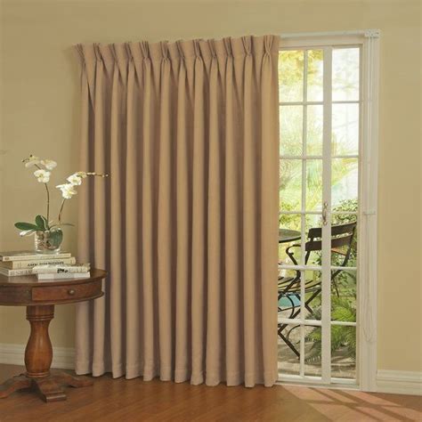 Elegant window treatments for sliding glass doors. Bailey Solid Blackout Thermal Pinch Pleat Single Curtain ...