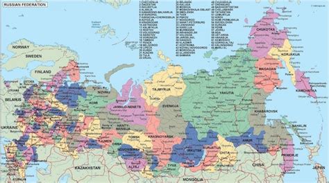 Russia Political Digital Map Digital Maps Netmaps Uk Vector Eps