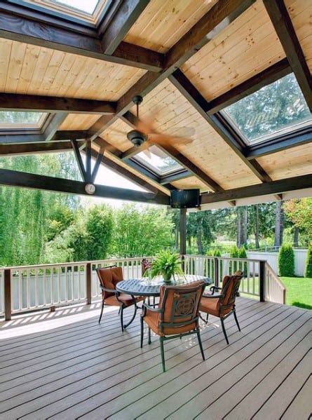 Top 40 Best Deck Roof Ideas Covered Backyard Space Designs