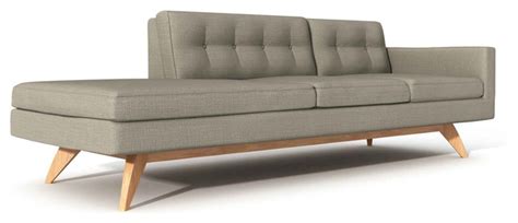 Dreaming of a velvet chaise lounge? Luna 94" One-Arm Sofa with Chaise - Modern - Indoor Chaise ...