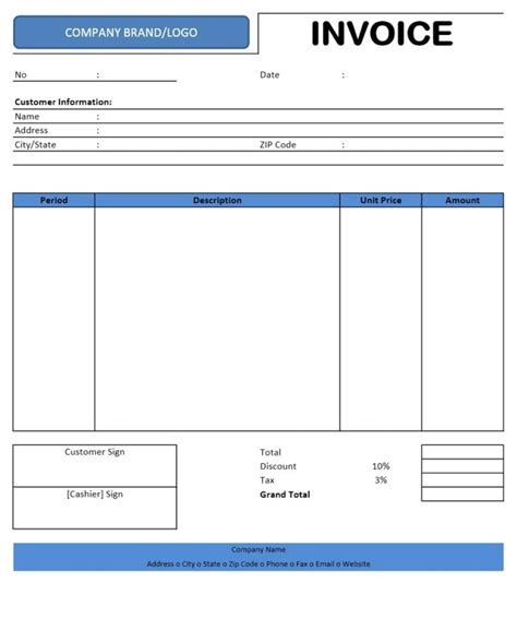 Weekly Invoice Template —