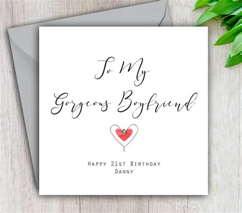 Boyfriend Birthday Card Personalised To My Gorgeous Etsy