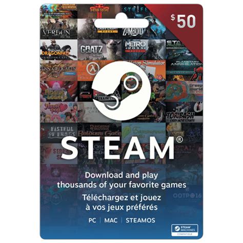 We have the fastest delivery system across the web. Steam $50 Card - In-Store Only : Prepaid Game Cards - Best Buy Canada