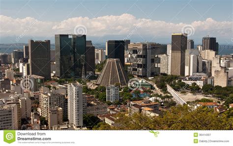 Skyline Of Downtown Rio De Janeiro Editorial Photography
