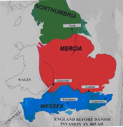 England In The Time Of King Alfreds Father This Map Shows England At